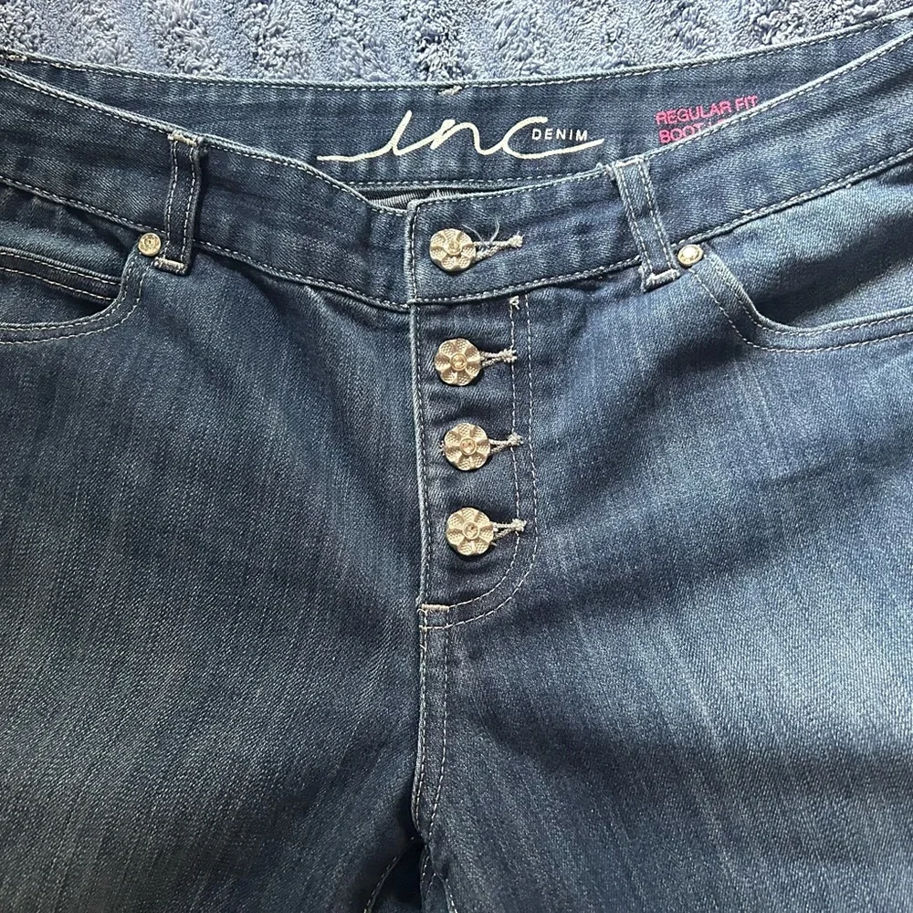 INC 4 Button Embellished Bootcut Jeans - Size 10’ - Picture 2 of 6